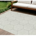 thumbnail image 1 of 9' X 12' Linen Beige And Black Geometric Washable Indoor Outdoor Area Rug, 1 of 5