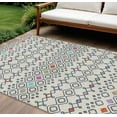 thumbnail image 1 of HomeRoots 612194 9 x 12 ft. Linen Pink & Orange Geometric Washable Indoor & Outdoor Rectangle Area Rug, 1 of 5