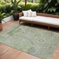 thumbnail image 1 of HomeRoots 604082 9 x 12 ft. Mint Green & Gray Floral Washable Indoor & Outdoor Traditional Rectangle Area Rug, 1 of 5