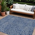 thumbnail image 1 of HomeRoots 599824 9 x 12 ft. Navy Blue & Gray Abstract Washable Indoor & Outdoor Rectangle Area Rug, 1 of 5