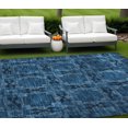 thumbnail image 1 of 9' X 12' Navy and Gray Floral Medallion Washable Non Skid Indoor Outdoor Area Rug, 1 of 3