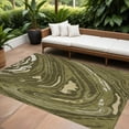 thumbnail image 1 of HomeRoots 601294 9 x 12 ft. Olive Green & Beige Abstract Washable Indoor & Outdoor Rectangle Area Rug, 1 of 5