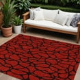 thumbnail image 1 of HomeRoots 599242 9 x 12 ft. Red & Black Geometric Washable Indoor & Outdoor Rectangle Area Rug, 1 of 5