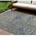 thumbnail image 1 of 9' X 12' Silver Blue And Brown Abstract Washable Indoor Outdoor Area Rug, 1 of 5