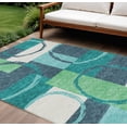 thumbnail image 1 of HomeRoots 612597 9 x 12 ft. Teal Blue & Green Geometric Washable Indoor & Outdoor Rectangle Area Rug, 1 of 5