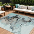 thumbnail image 1 of HomeRoots 617834 9 x 12 ft. Teal Blue, Gold & Gray Abstract Washable Indoor & Outdoor Rectangle Area Rug, 1 of 5