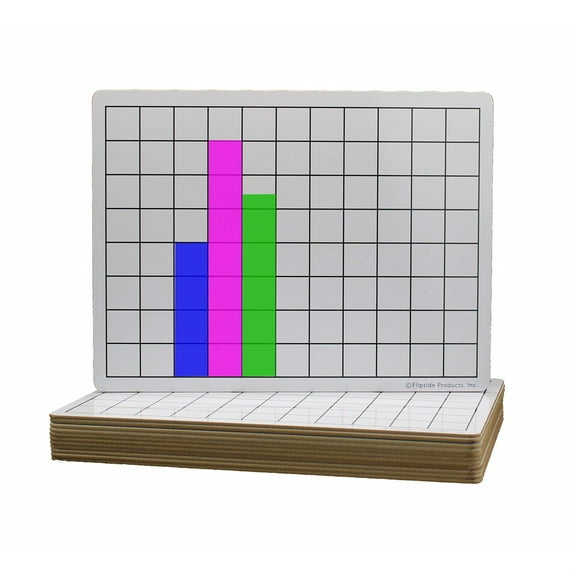 9 X 12 Two Sided 1" Squares Grid Board Bulk 12 Pack