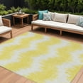 thumbnail image 1 of 9' X 12' Yellow And Gray Chevron Washable Indoor Outdoor Area Rug, 1 of 5