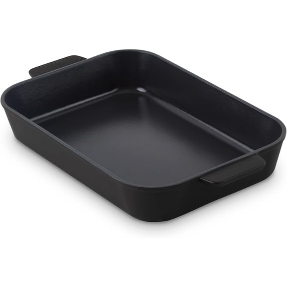9" X 13" Nonstick Cast Iron Baker, Rust Resistant, Oven Safe, Easy to Clean - Black