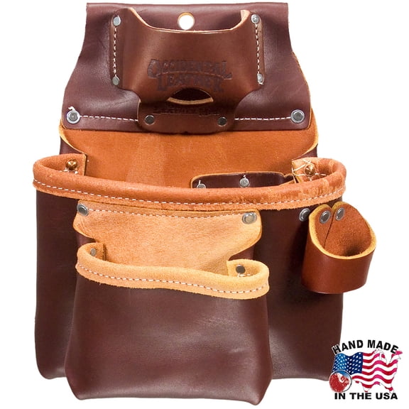 9" X 8" Occidental Leather 2 Pouch Pro Tool Hammer Bag Made In The Usa