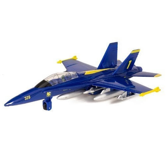 9" X-Planes US Navy F-18 Hornet Blue Jet Toy with Pull Back Action