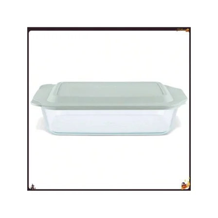 9"X13" Glass Deep Casserole Dish With Lid Sage Green: 5 Qt Baking Dish, Dishwasher & Microwave