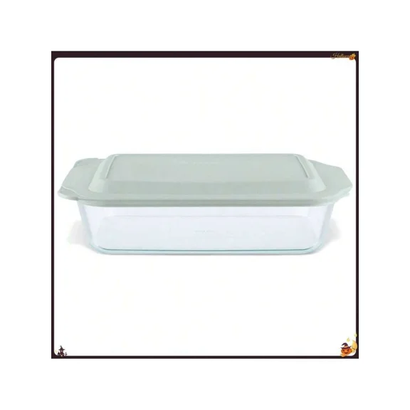 9"X13" Glass Deep Casserole Dish With Lid Sage Green: 5 Qt Baking Dish, Dishwasher & Microwave