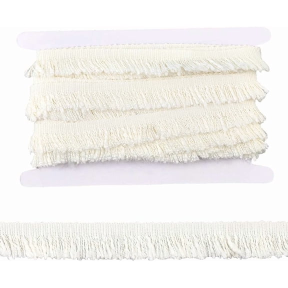9 Yards White Tassel Fringe Trim 25mm Wide Boho Tassel Ribbon Polyester Woven Fringe Trim Lace Edging Trimmings