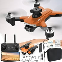 9 Year Old Boy Gifts, Drone with Esc Camera Brushless Motor Remote Control Obstacle Avoidance and Cool Lights 2.4G Rc Quadcopter Altitude Hold, Orange, One Size