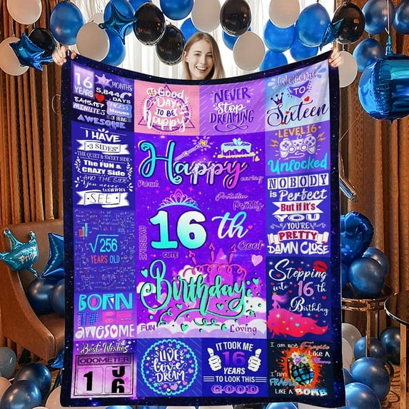 9 Year Old Girl Birthday Gift Ideas Throw Blanket, 9th Birthday Gifts for Girls, Happy 9th Birthday Decorations, Best Birthday Gifts for 9 Year Old Girls Daughter Bestie Sister 50" x 60"
