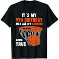 thumbnail image 1 of 9 Year Old Happy 9th Birthday Basketball 9th Birthday T-Shirt, 1 of 4