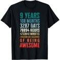 thumbnail image 1 of 9 Years 108 Months Of Being Awesome Happy 9th Birthday Gifts T-Shirt, 1 of 4