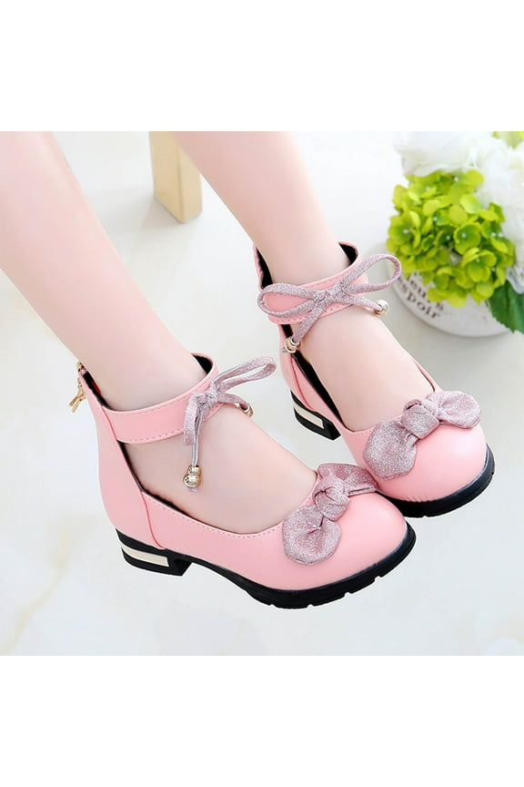 9 Years Girls Toddler/Little Kid Jada Dress Mary Jane Pumps Bow Low Heels Party Wedding Princess Shoes Pink