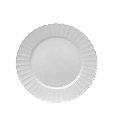 EMI Yoshi 9" White Scalloped Luncheon Plastic Party Plates 18 Count