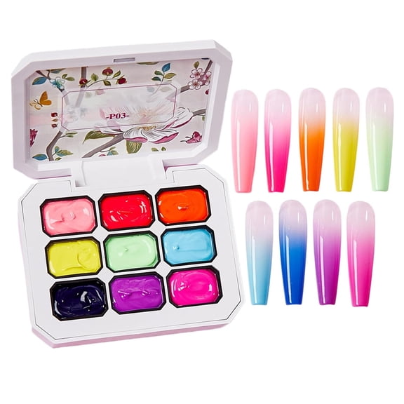 9-color Gradient Nail Polish Nail Gel Painting Set Suitable For Women Girls Beginners Salons Travel Daily Use Modeling Home