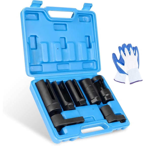 9 count Automotive  Sensor Socket Set and Oil  Sending Unit Sensor Socket 22mm 27mm 29mm Wrench Disconnection and Installation Tool Kit Universal for  (Blue)