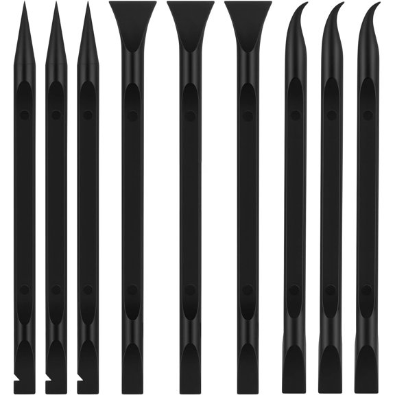 9 count Carbon Fiber Plastic Scraper Tool Set,Non-Scratch Pen-Shaped Scraper for Tight Spaces,3 Double-Ended Designs,Multi-Purpose Label Remover for Cleaning Kitchen Crevices Stains (9 Pcs)