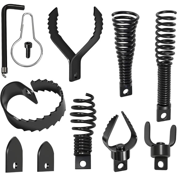 9 count Drain Snake Drill Attachment,Drain Cleaner Combination ,Root For Drain Cleaning, in 50ft-100ft Ac Drain Cleaning Machine,for 5/16" To 3/4" Drain Snake Cables