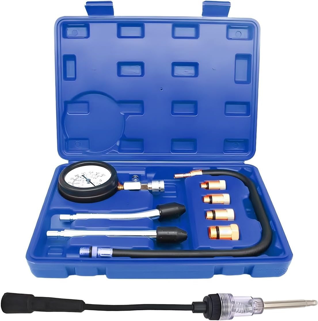 Engine Spring Compression Tool 9 count Petrol Engine Cylinder Compression Tester Kit with Spark Plug ...