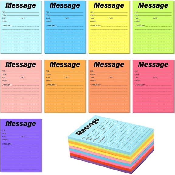 9 count Phone Message Sticky Notes 5 X 3.94inch Neon Colors