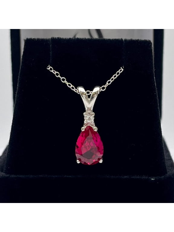 9 ct Pear Cut Ruby Pendant Necklace Fine Jewelry Gift teardrop Ruby Necklace July Birthstone Pendant July holiday jewelry gift