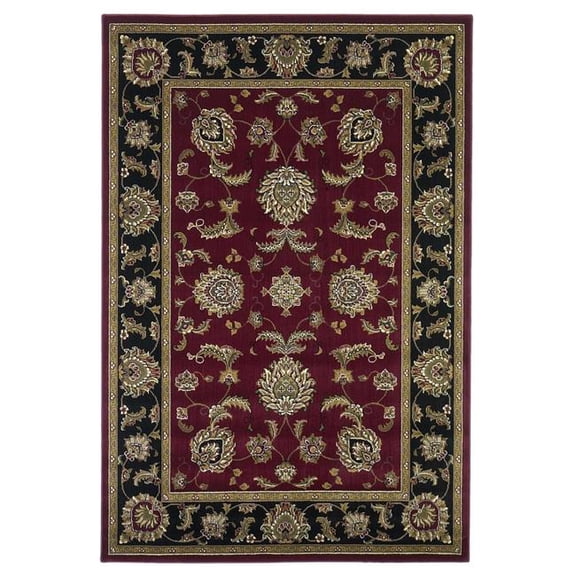 9 ft. 10 in. x 13 ft. 2 in. Polypropylene Red & Black Area Rug