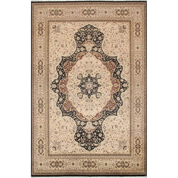 9 ft. 10 in. x 15 ft. Tabriz Hand-Knotted Wool Area Rug