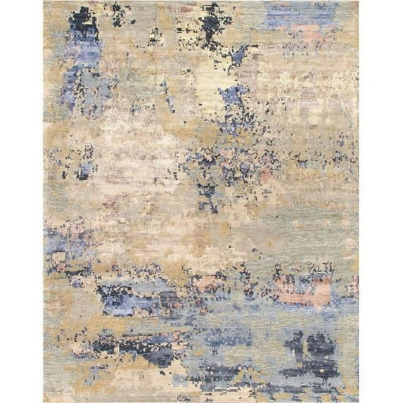 9 ft. 2 in. x 11 ft. 9 in. Modern Collection Hand-Knotted Silk & Wool Area Rug