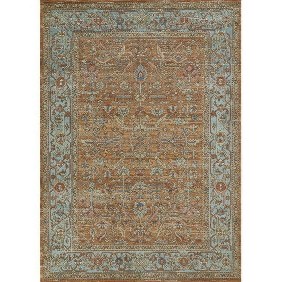 9 ft. 3 in. x 11 ft. 10 in. Lillihan Machine Made Traditional Rectangle Area Rug - Orange
