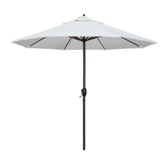 9 ft. Aluminum Market Umbrella Auto Tilt Crank Lift Bronze-Olefin-White