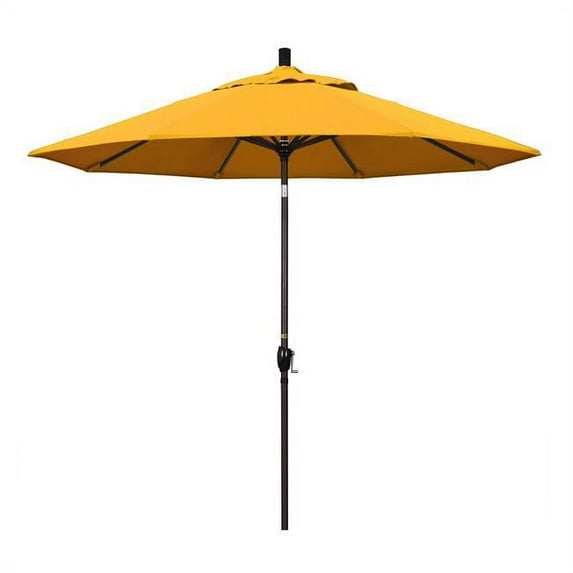 9 ft. Aluminum Market Umbrella Push Tilt - Bronze-Pacifica-Yellow