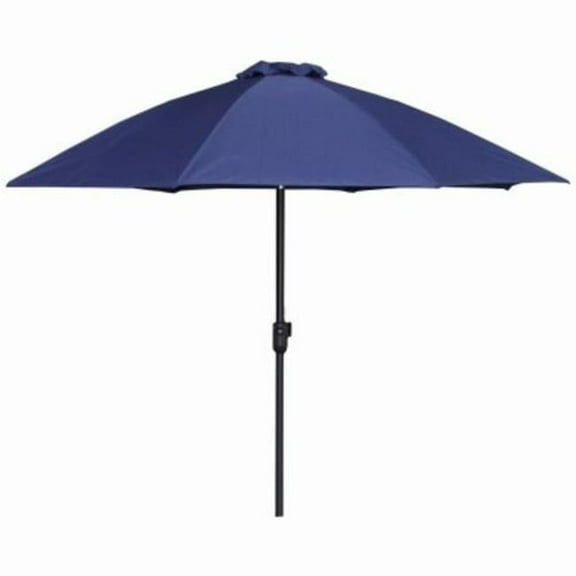 9 ft. Aluminum Pole Crank Open & Tilt Patio Canopy Umbrella, Navy Fabric