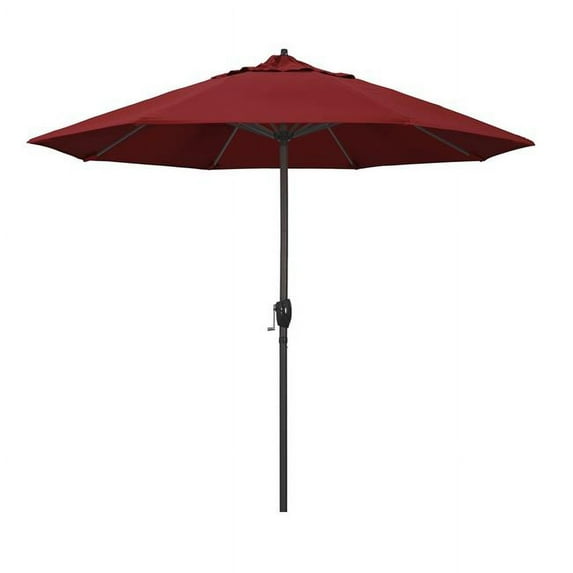 9 ft. Casa Series Patio Bronze Auto Tilt Crank Lift - Pacifica Red Fabric