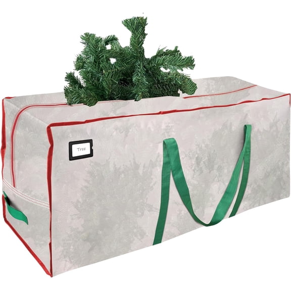 9 ft Christmas Tree Storage Bag - Durable Heavy Duty Extra Large Artificial Xmas Holiday Tree Bag with Reinforced Handles and Dual Zippers Wide Opening - Clear