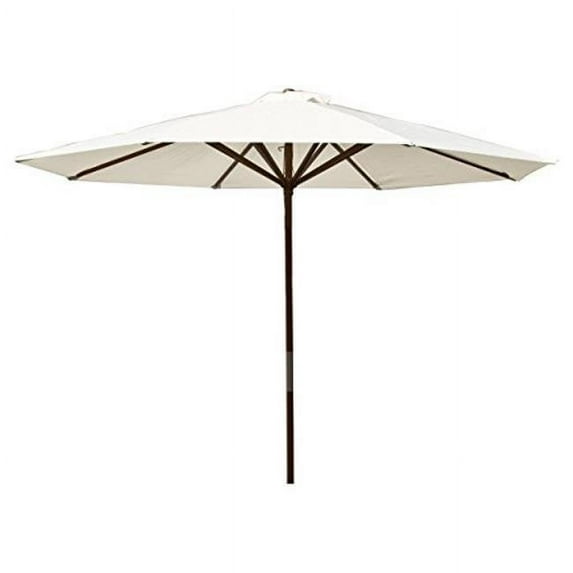 9 ft. Classic Wood Market Umbrella, Natural