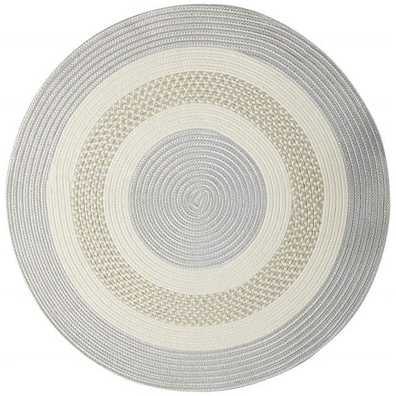 9 ft. Crescent Round Rug, Silver