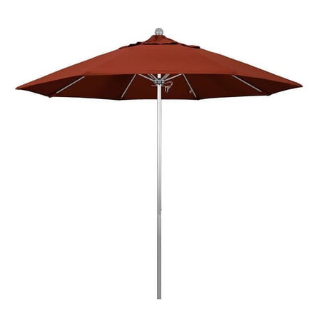 9 ft. Fiberglass Market Umbrella Pulley Open S Anodized-Sunbrella-Terracotta