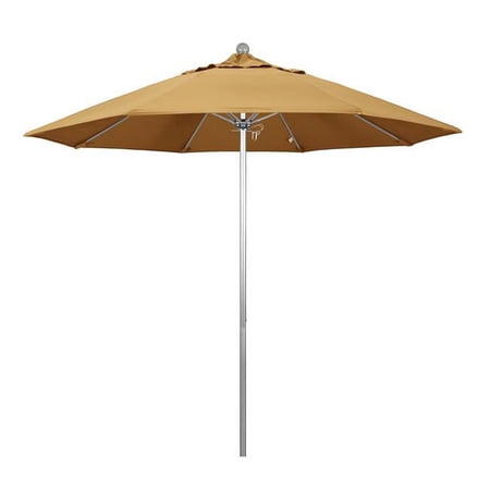 9 ft. Fiberglass Market Umbrella Pulley Open S Anodized-Sunbrella-Wheat