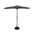thumbnail image 1 of 9 ft Half Market Umbella with Black Round Free Standing Plastic Base, Gray, 1 of 1