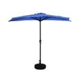 thumbnail image 1 of 9 ft Half Market Umbella with Black Round Free Standing Plastic Base, Royal Blue, 1 of 4