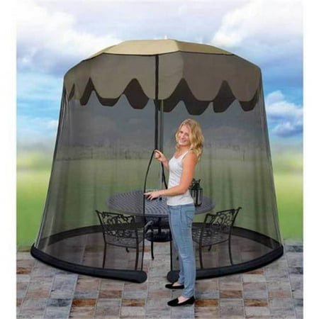 9 ft. Ideaworks Outdoor Umbrella Table Screen, Black