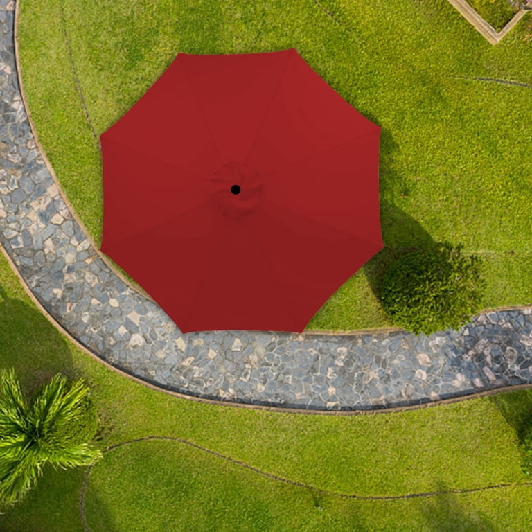 crank patio table umbrella WestinTrends 9 ft Outdoor Patio Market Table Umbrella with Round Resin Base, Dark Green