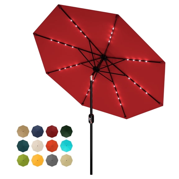 GOGRANT 9 ft Gray Rectangle Market Patio Umbrellas, UV Resistant