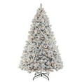thumbnail image 1 of 9 ft Pre-Lit Flocked Traditions Pine Tree 900 Clear Incandescent Lights with Foot Pedal, 1 of 2